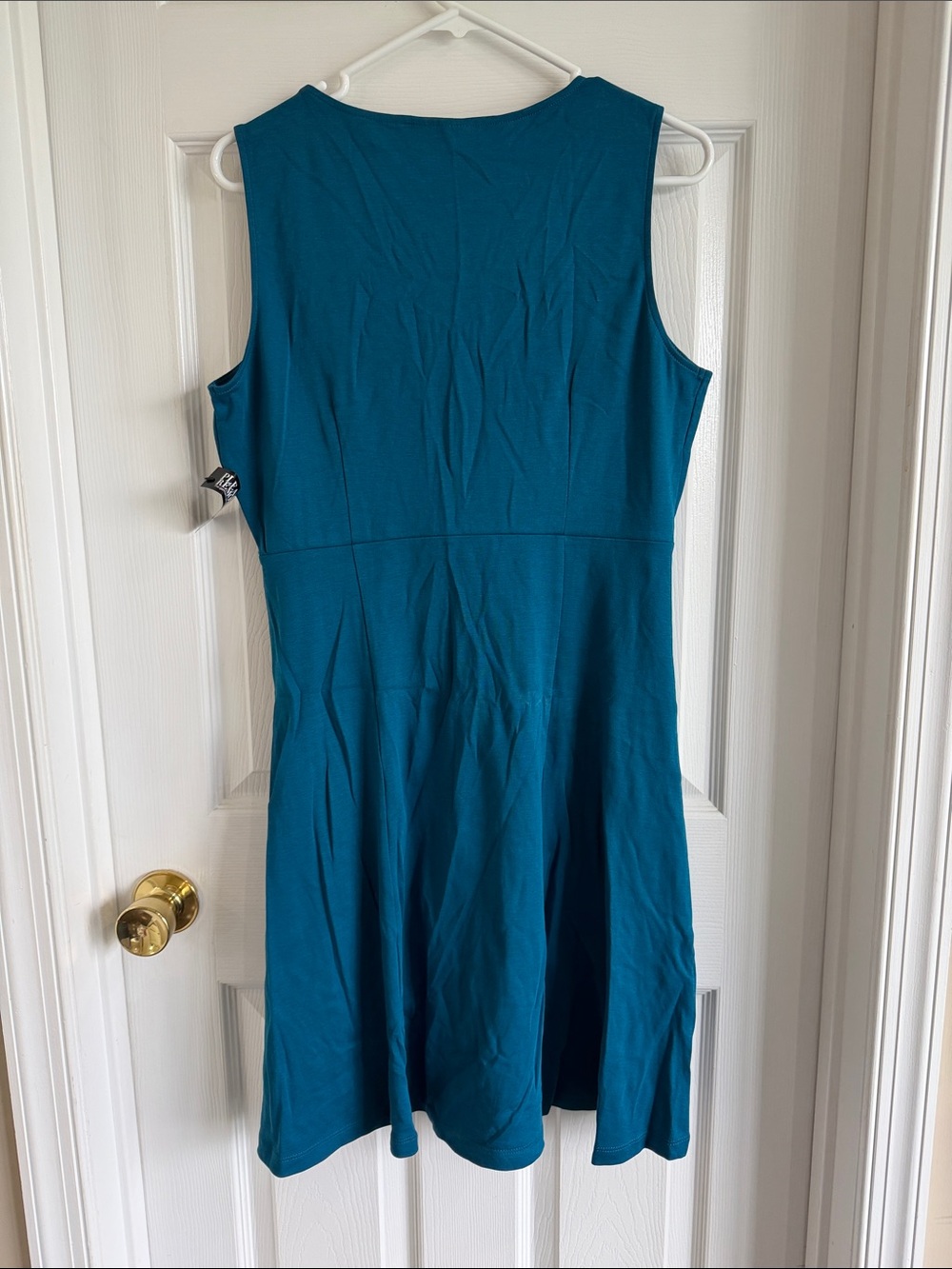NWT New York & Company Teal V-Neck Sleeveless Wrap-Style Mini Dress - Picture 7 of 10